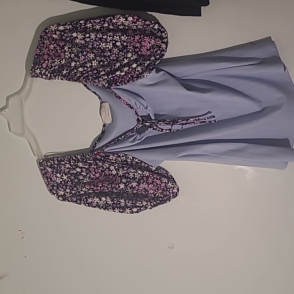 Blouse multicolored flowers sleeves short Brand Sugar Fox size 1X